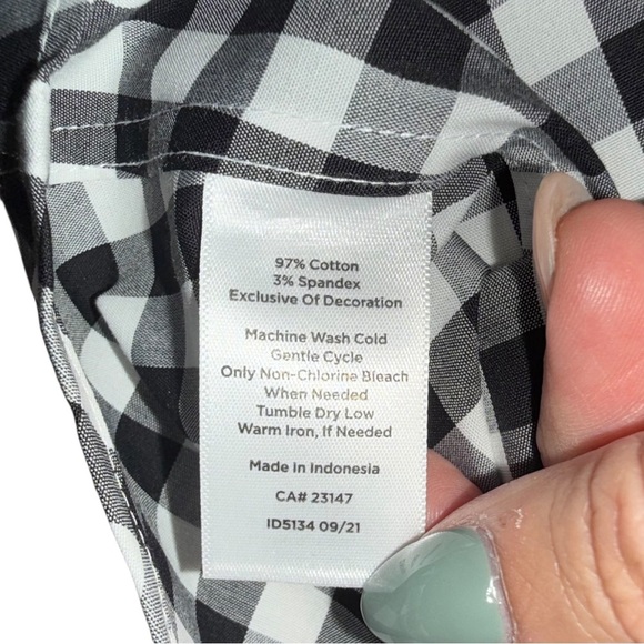 NWT TALBOTS PERFECT SHIRT - GINGHAM Plus 14W Black/White - Picture 9 of 13